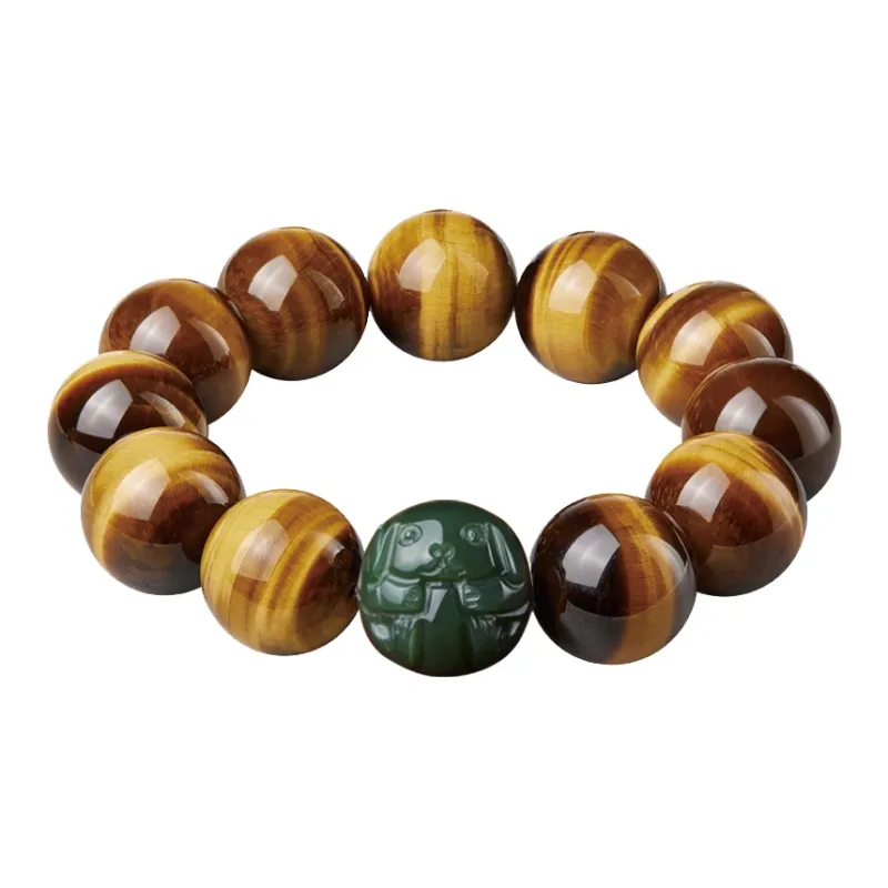 Moonstone Edge Tiger's Eye Stone Bracelets Men's-15
