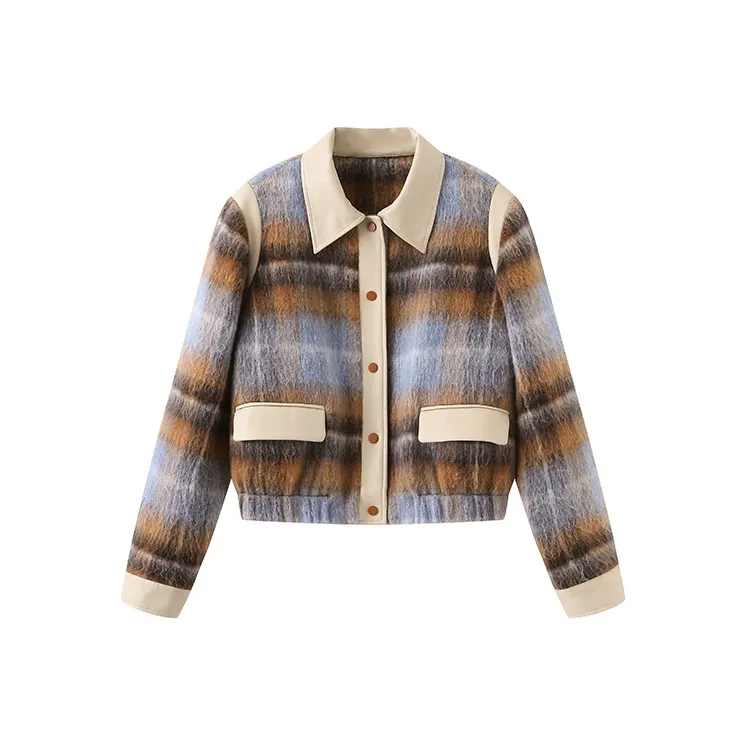 Cubic Jackets Women's Mixed Color Plaid-0