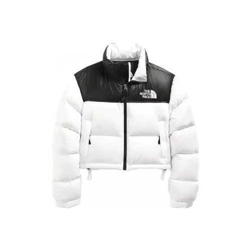 THE NORTH FACE Women'ss Nuptse 700 Fill Short Jacket Tnf White TNF Black