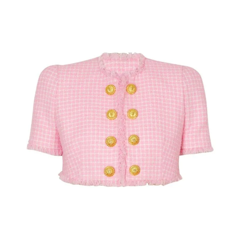 BALMAIN SS24 Jackets Coats Women's Pink-0