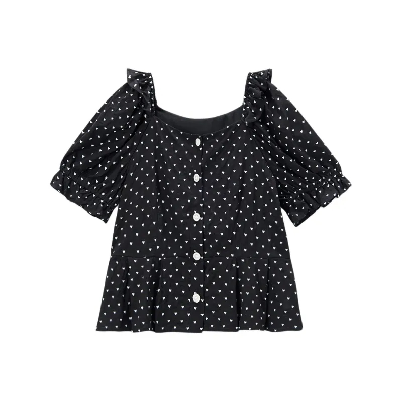 EICHITOO Chiffon Shirts Women's Black Pattern-0