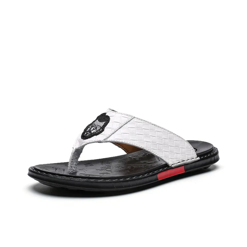 Qiandongmeili Rubber Sole Flip Flops Men's-3