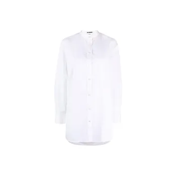 JIL SANDER Band collar Cotton Poplin Shirt