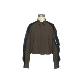 Sacai Barneys New York Silver Seat Flagship Store 20th Anniversary Commemoration Series Shirts Women's Khaki