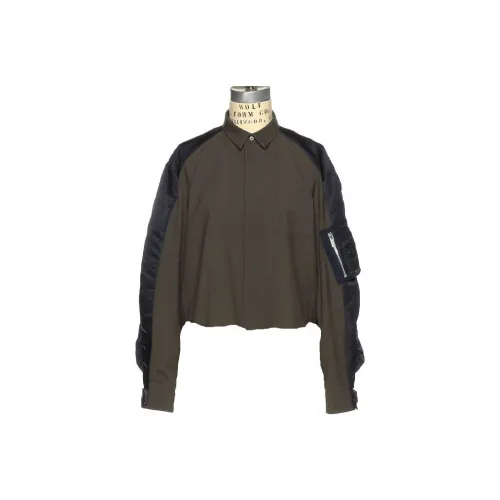 Sacai Barneys New York Silver Seat Flagship Store 20th Anniversary Commemoration Series Shirts Women's Khaki