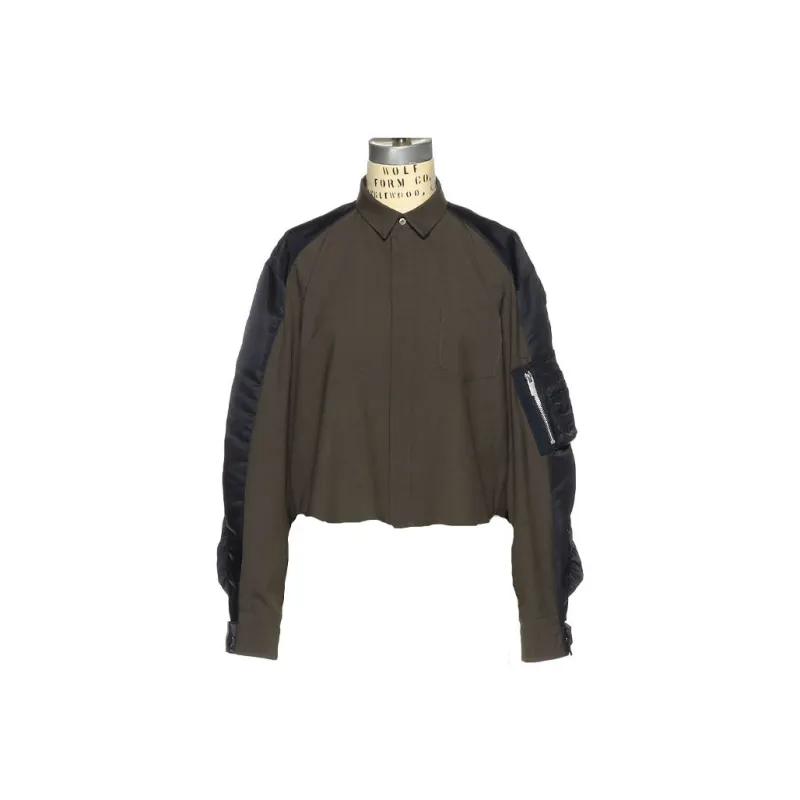 Sacai Barneys New York Silver Seat Flagship Store 20th Anniversary Commemoration Series Shirts Women's Khaki-0
