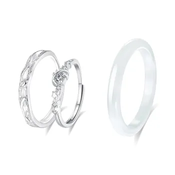 Muyan Glass Cat Eye Rings Unisex