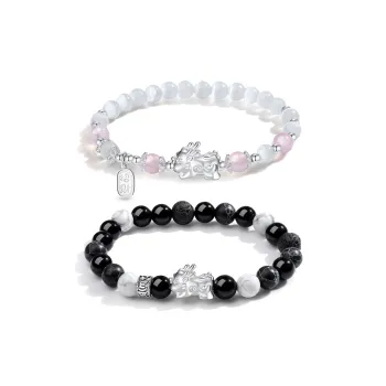 MISS TOOYA Natural Glass Cat Eye Bracelets Unisex
