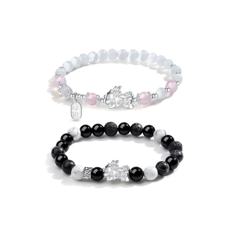 MISS TOOYA Natural Glass Cat Eye Bracelets Unisex-0