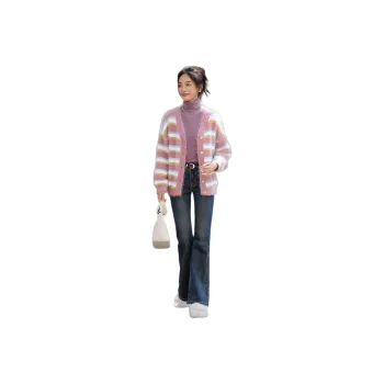 Mo Han Yi Mei Knitwear Women's Pink Stripes