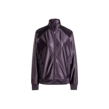 Adidas Originals Embellished 3 Stripes Track Top Jackets Coats Women's Aurora Black