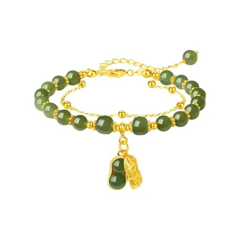 Fu Ru Ji Hetian Jade Bracelets Green Jade Women's
