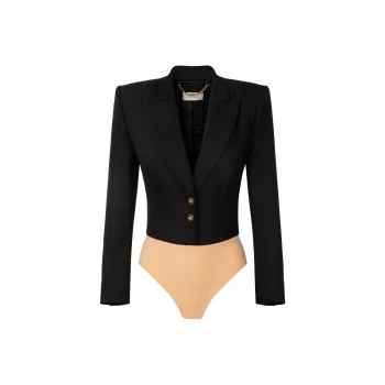 Elisabetta Franchi Long-sleeve Blazer Bodysuit