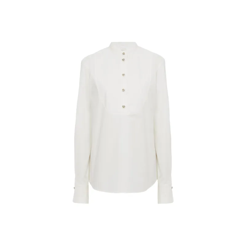 Chloé Band Collar Long-Sleeved Shirt-0