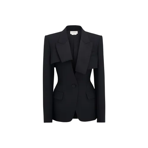 Alexander McQueen Trompe-L'Œil Tuxedo Jacket In Black Jackets Coats Women's Black