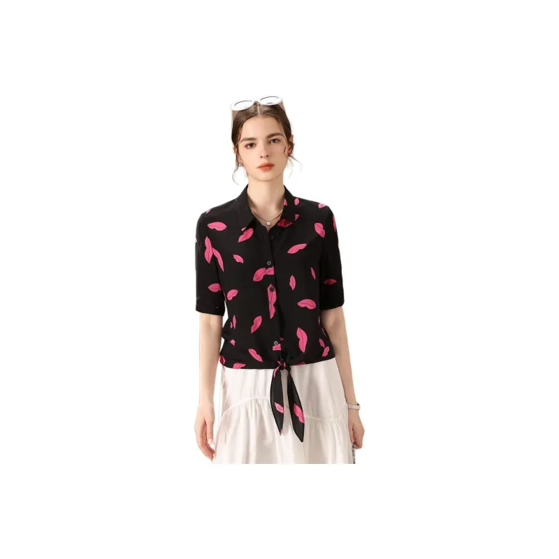 FENHONGMALI Shirt Women's Black-0