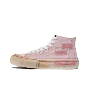 ARTICLE NO. Distressed Shoes High Top Canvas Shoes Unisex Pink