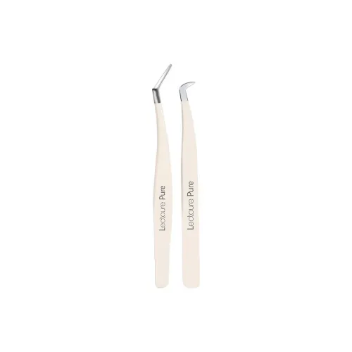 LEOUEANR Eagle Beak Gold Feather Clip Eyelash Tweezers Set 2 Pieces Pack / 4 Pieces Pack