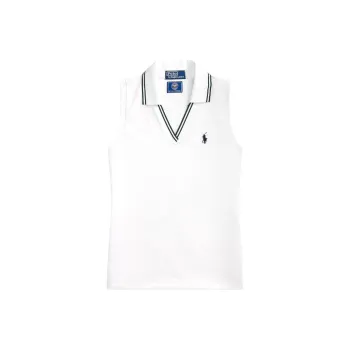 Polo Ralph Lauren Wimbledon Tennis Open Collection SS24 Polo Shirt Women's Porcelain White