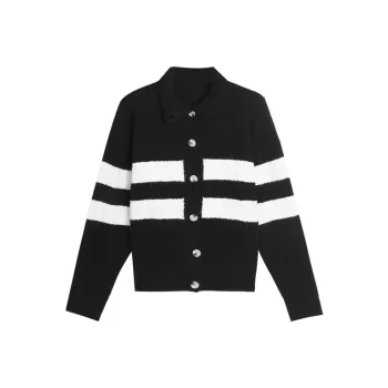 Zeng Xiaoxian Knitwear Women's Black White Stripes