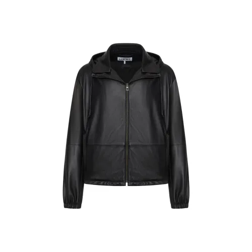 LOEWE SS25 Leather Jacket Men's Black