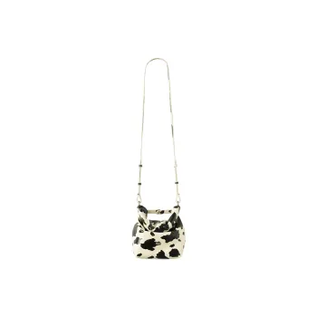 Crying Center PU Bucket Bag, Shoulder Bag, Crossbody Bag, Handbag Mini Women's White Milk Cow Pattern/Brown Cow Pattern