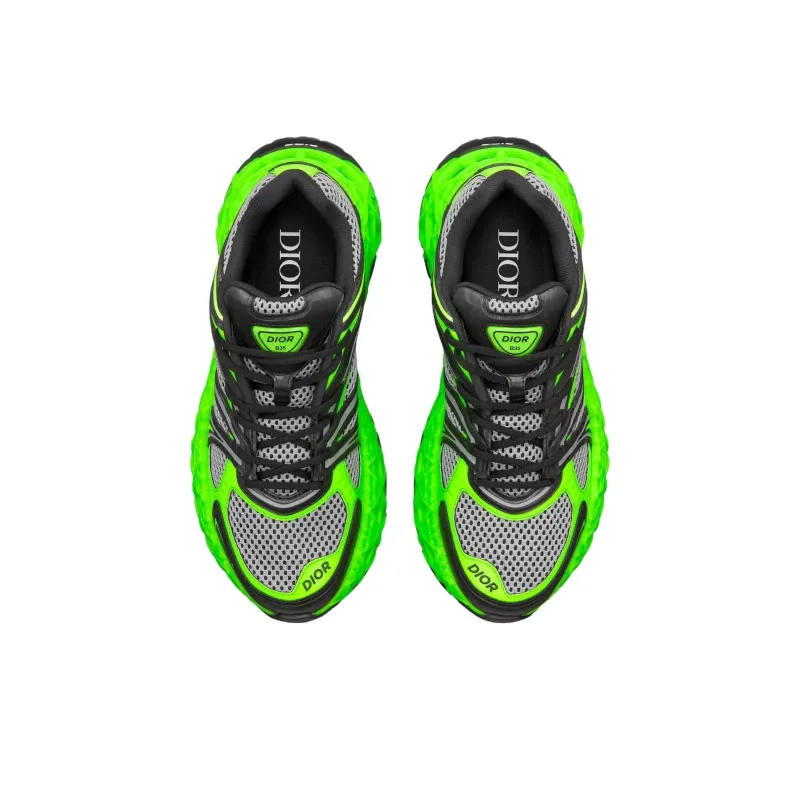 DIOR B35 NXXT Low Top Casual Shoes Men's Green Black Limited Edition Numbered Edition-3