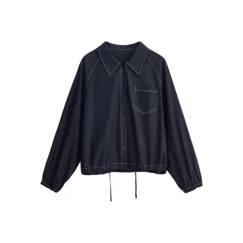 Initial Language Jacket Women's Black Blue