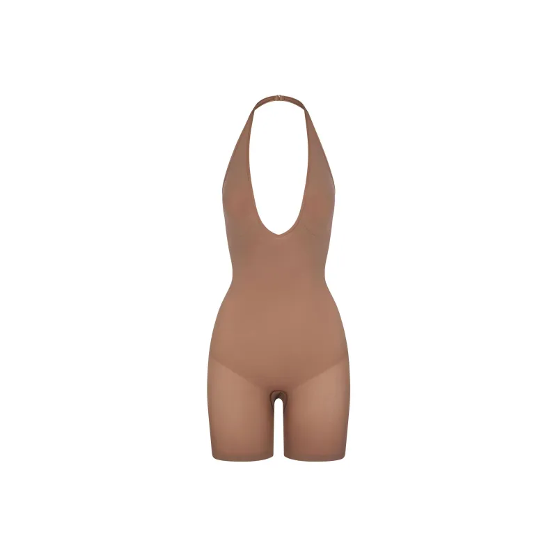 SKIMS SEAMLESS SCULPT DEEP PLUNGE SHORT BODYSUIT Bodysuits Women's SIENNA/Ochre-0