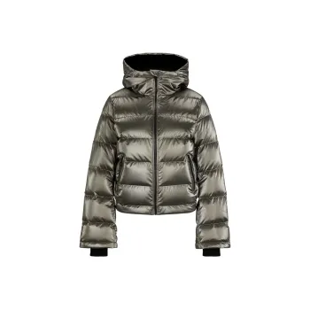 HUGO BOSS Moment Down-Filled Metallic Puffer Jacket Jackets Coats Women's Light Beige