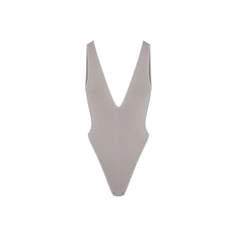 SKIMS SEAMLESS MODAL DEEP PLUNGE BODYSUIT Bodysuits Women's Smoke/Smoke Color-0