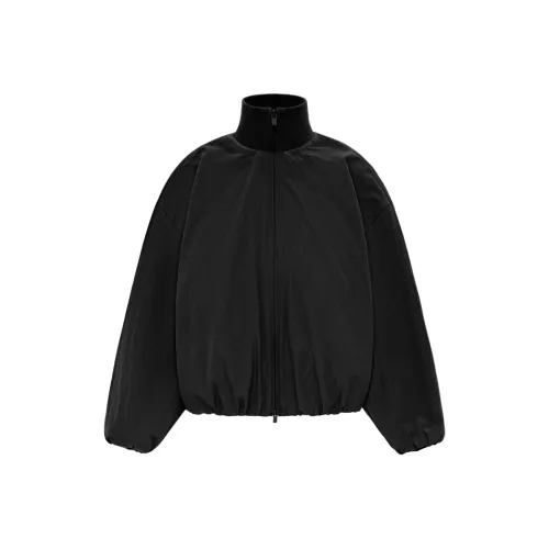 Fear Of God Essentials Military Nylon Hooded Jacket FW24 Ripstop Track Jacket Jackets & Coats Women's Obsidian Black/BLACK