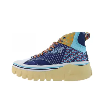 LiNing Wave Boot Slip Resistant, Abrasion Resistant, Lightweight High Top Casual Shoes Women's Blue White