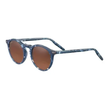 Serengeti Round Sunglasses Unisex Blue