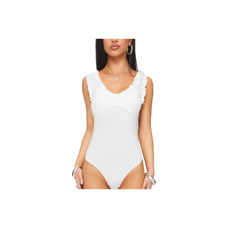 PRINCESS POLLY SOUL LOVE BODYSUIT Bodysuits Women's WHITE/White-0