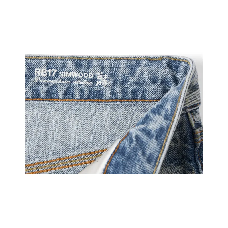 SIMWOOD Jeans Men's Washable Nostalgic Medium Blue-4
