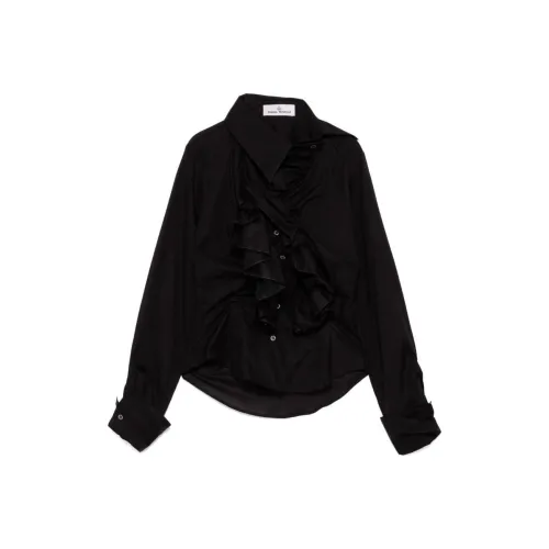 Vivienne Westwood Logo Embroidered Button Up Ruffled Shirt