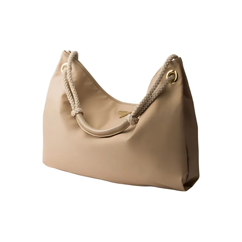 PRADA Re Nylon Shoulder Bag Large Size Women's Camel Brown-1