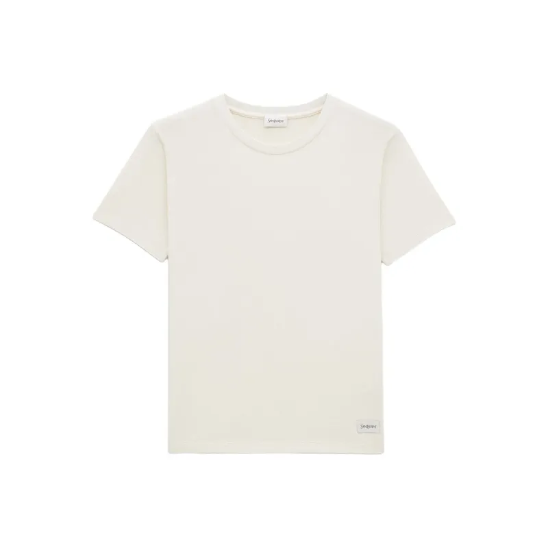 SAINT LAURENT Logo Patch Crewneck T Shirt-0