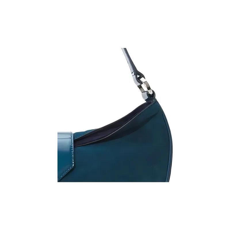 Staud Suede Crescent Bag Portable Crossbody Bag Shoulder Bag Women's Aqua Blue-3