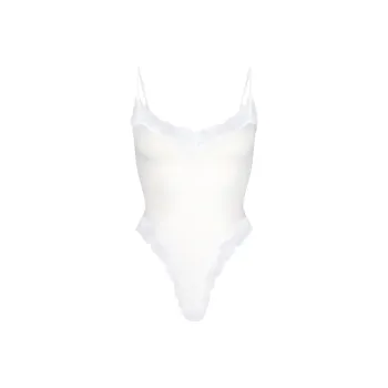 SKIMS COTTON LACE CAMI BODYSUIT Jumpsuit Women's MARBLE/Marble
