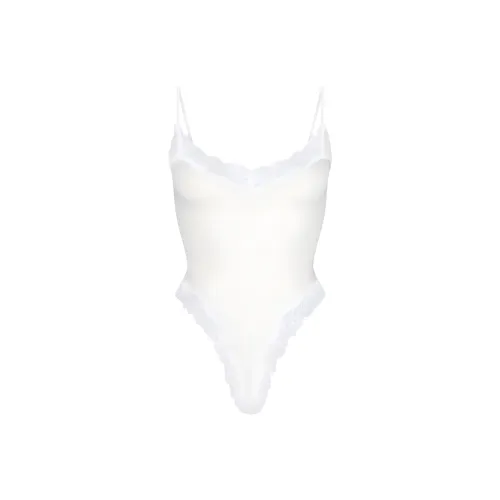 SKIMS COTTON LACE CAMI BODYSUIT Jumpsuit Women's MARBLE/Marble