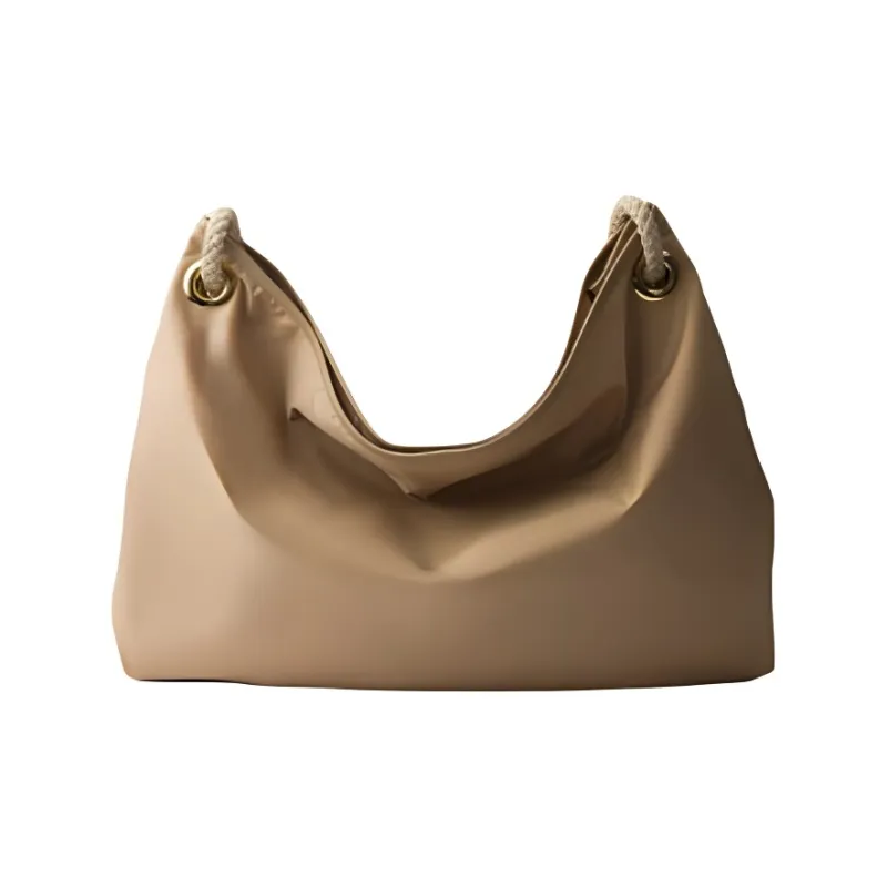 PRADA Re Nylon Shoulder Bag Large Size Women's Camel Brown-2