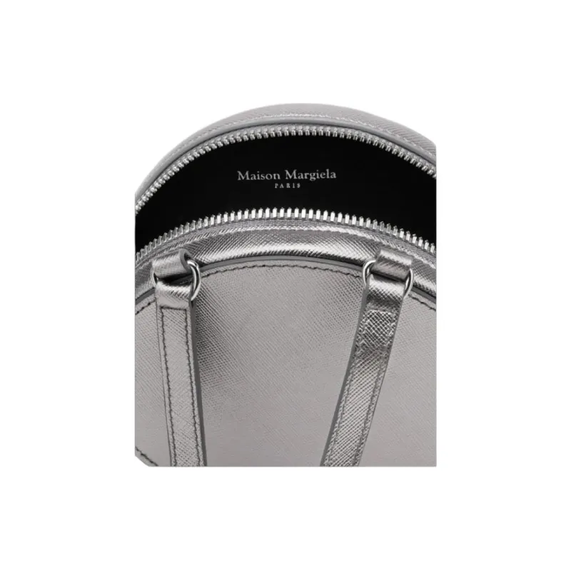 Maison Margiela Buffalo Leather Round Bag, Shoulder Bag Extra Mini Women's Metal Gray-3