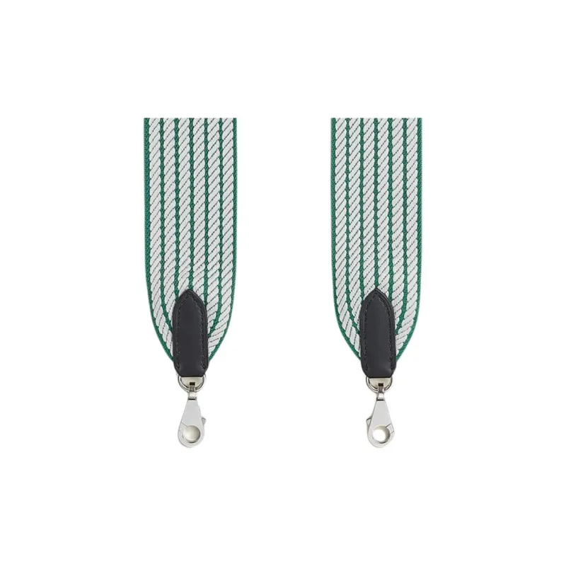 HERMES Cordagr Canvas With Swift Calfskin Bag Strap Women's Dazzling Green & Light Gray & Black-3