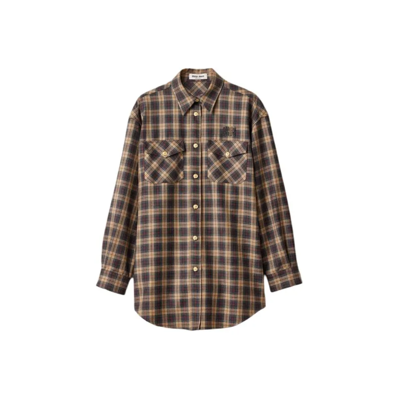 MIU MIU Tartan Wool Shirt-0
