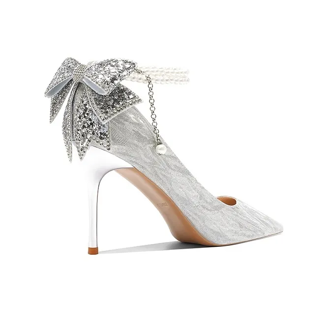 ROBINHOOD Castle 3D Box High Heels Women's Silver-7