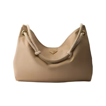PRADA Re Nylon Shoulder Bag Large Size Women's Camel Brown