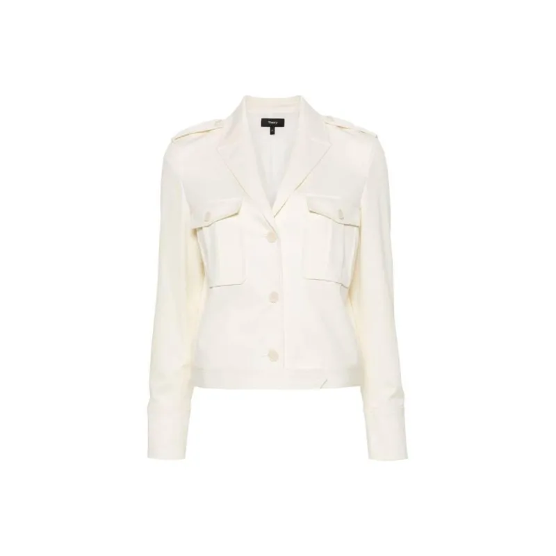 THEORY Buttoned Straight Hem Cropped Jacket-0