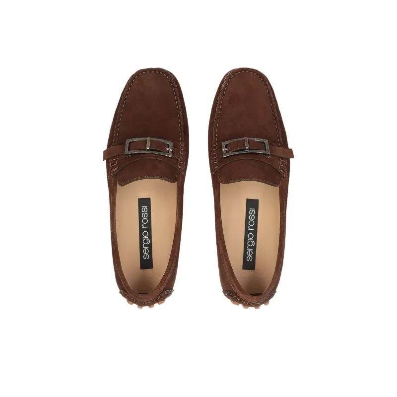 SERGIO ROSSI Sr Nora Gommino Loafers Men's Brown-3